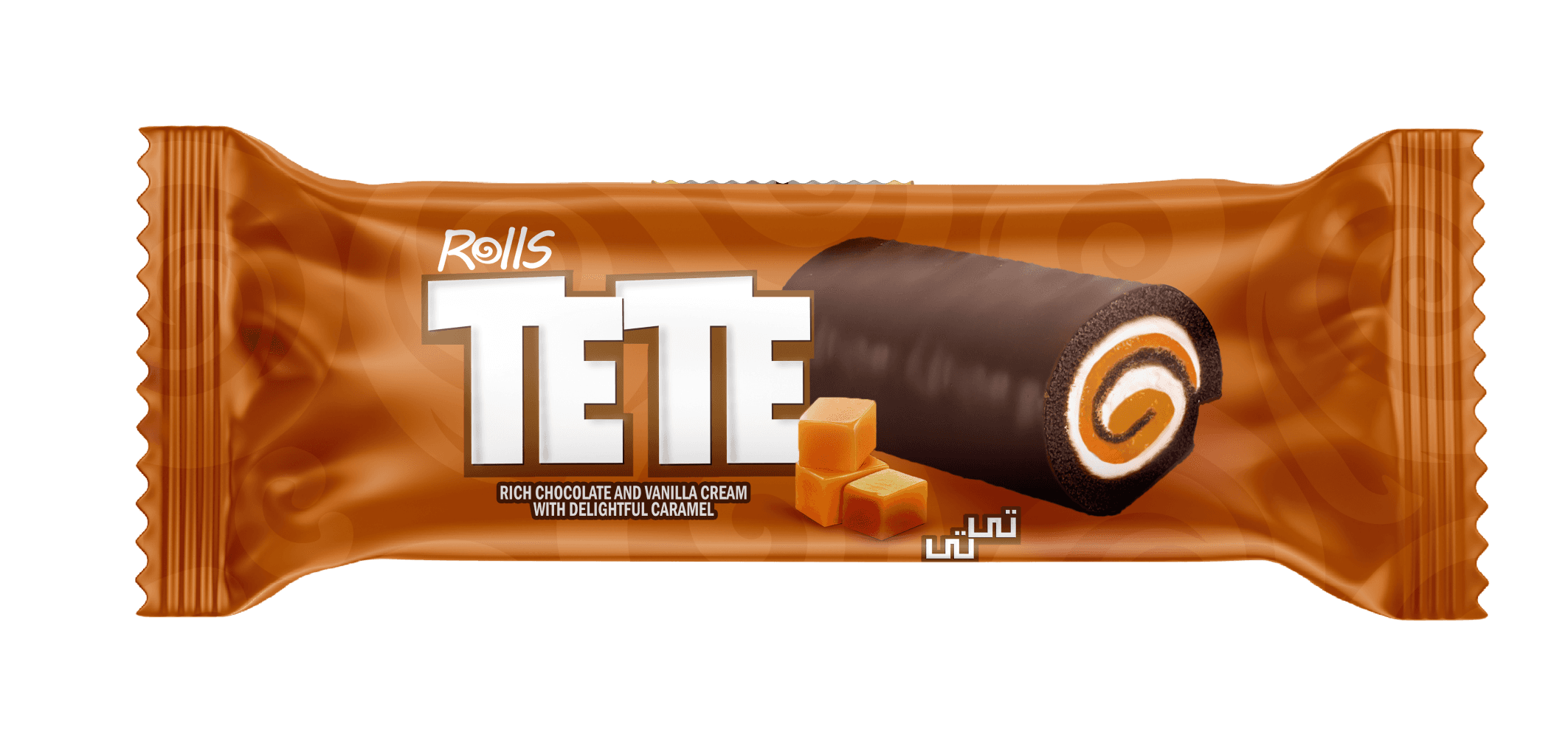 Swiss roll cake – cream & caramel mix
