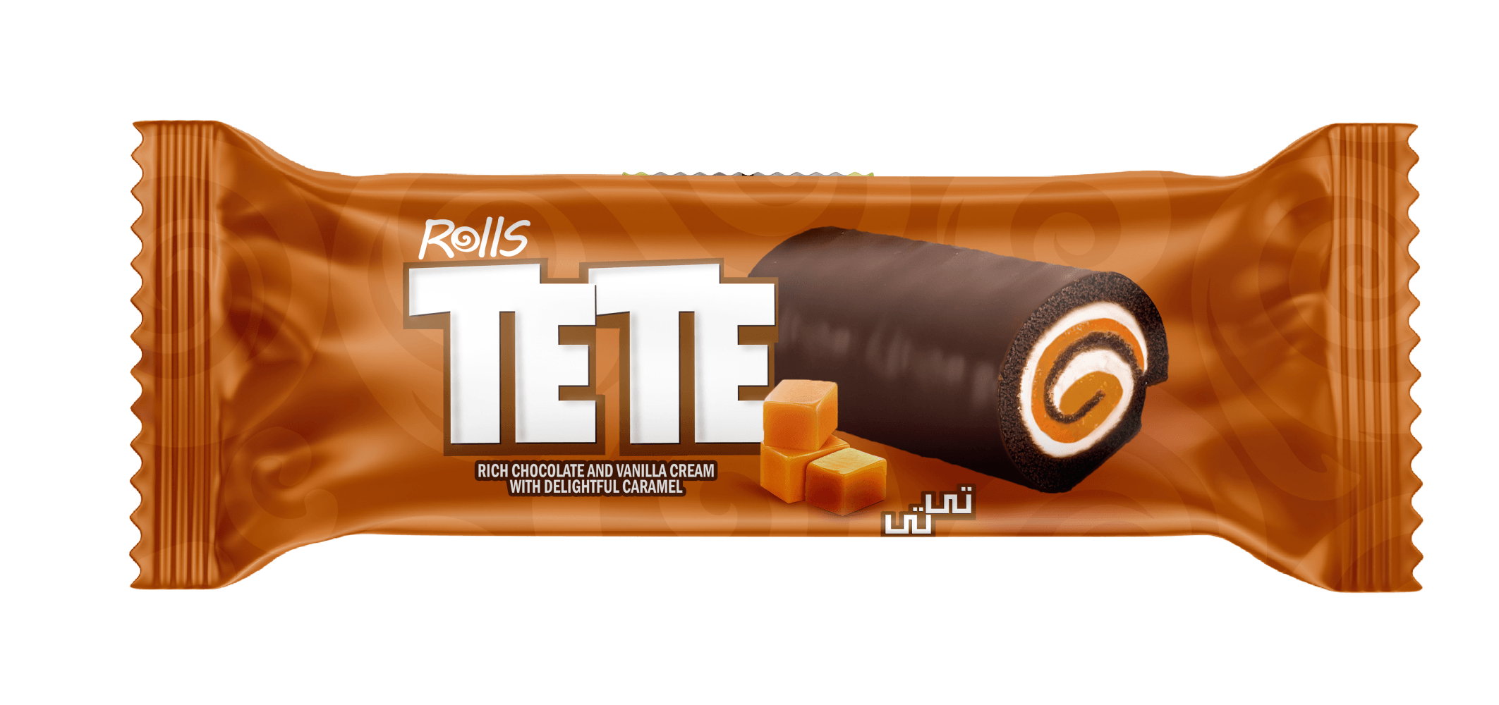 Swiss roll cake – cream & caramel mix